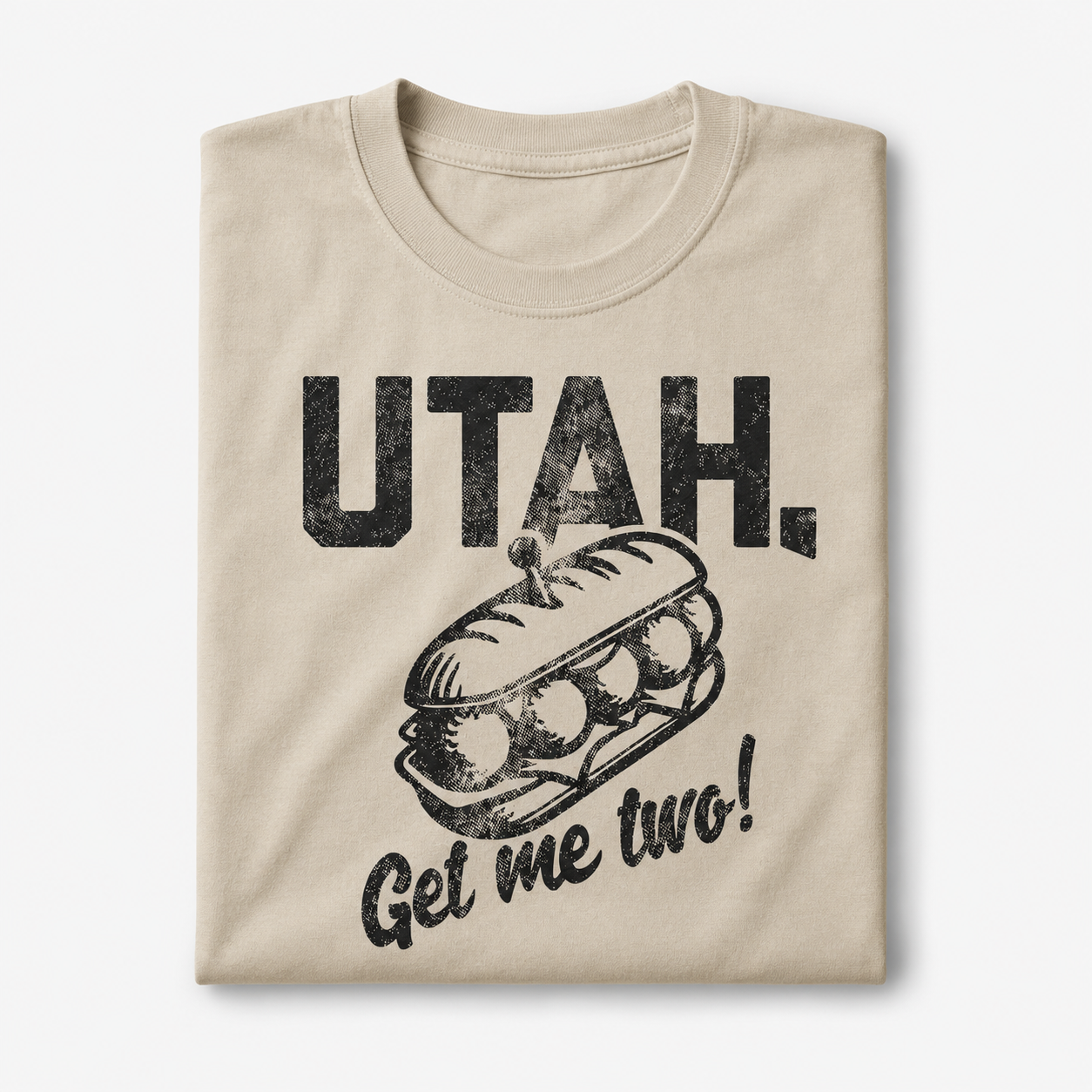 Utah Get Me Two Funny T-Shirt for Men Sarcastic Sandwich Graphic Novelty Tee