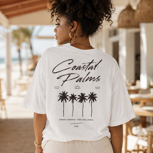 Coastal Palms T-Shirt, West Coast Summer Graphic Tee, Sweatshirt, Hoodie
