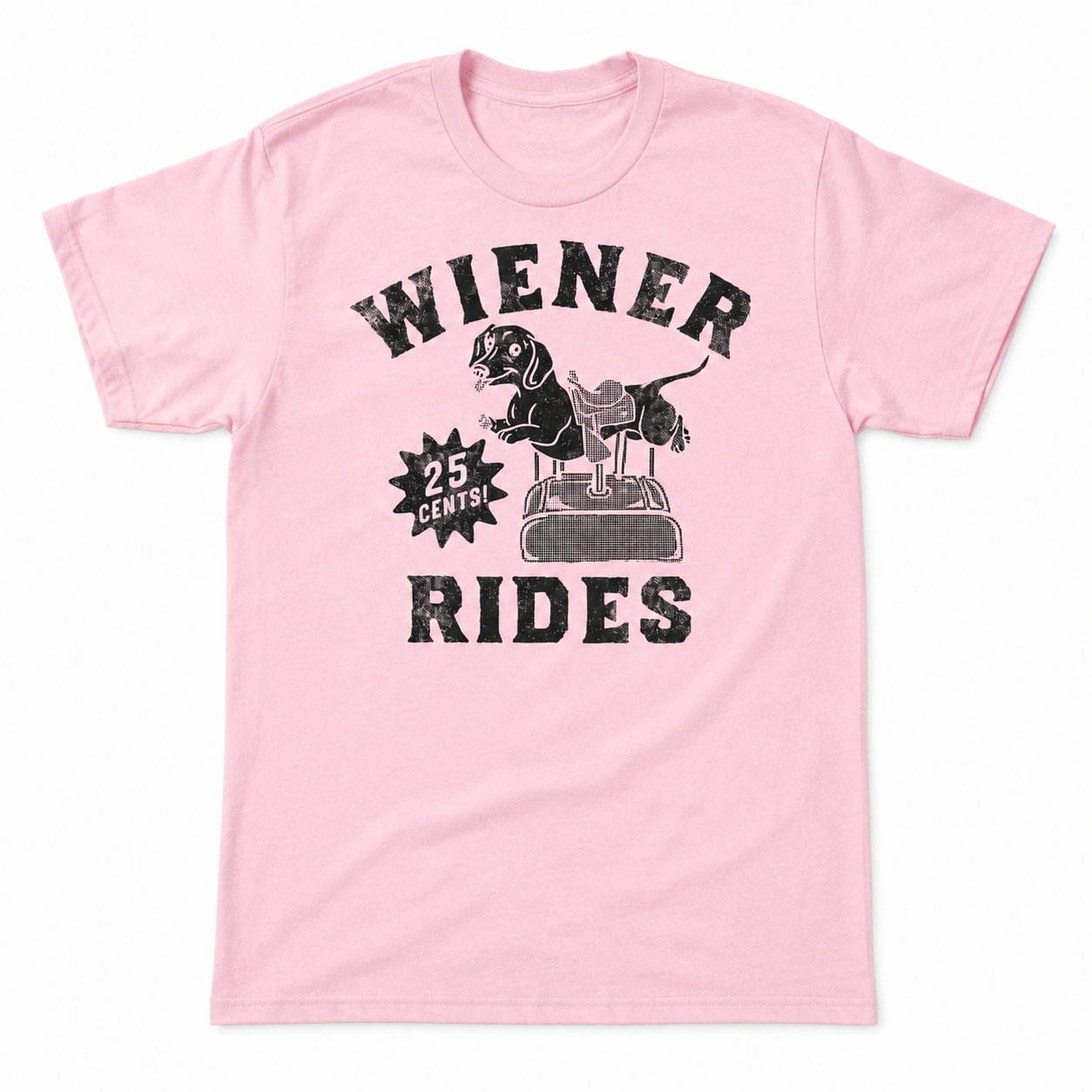 Men's Funny Wiener Rides T-Shirt Sarcastic Dog Graphic Novelty Tee S-2XL