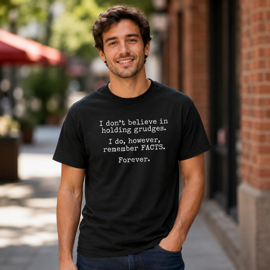 I Remember Facts Forever Funny T-Shirt Sarcastic Novelty Graphic Tee for Men
