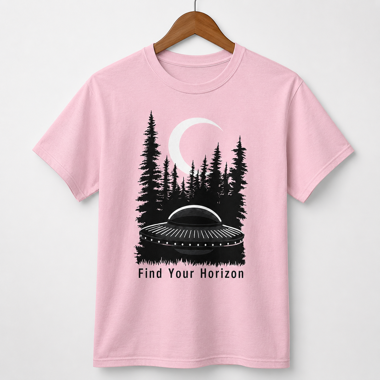 Find Your Horizon UFO T-Shirt Alien Space Graphic Tee Men's S-5XL