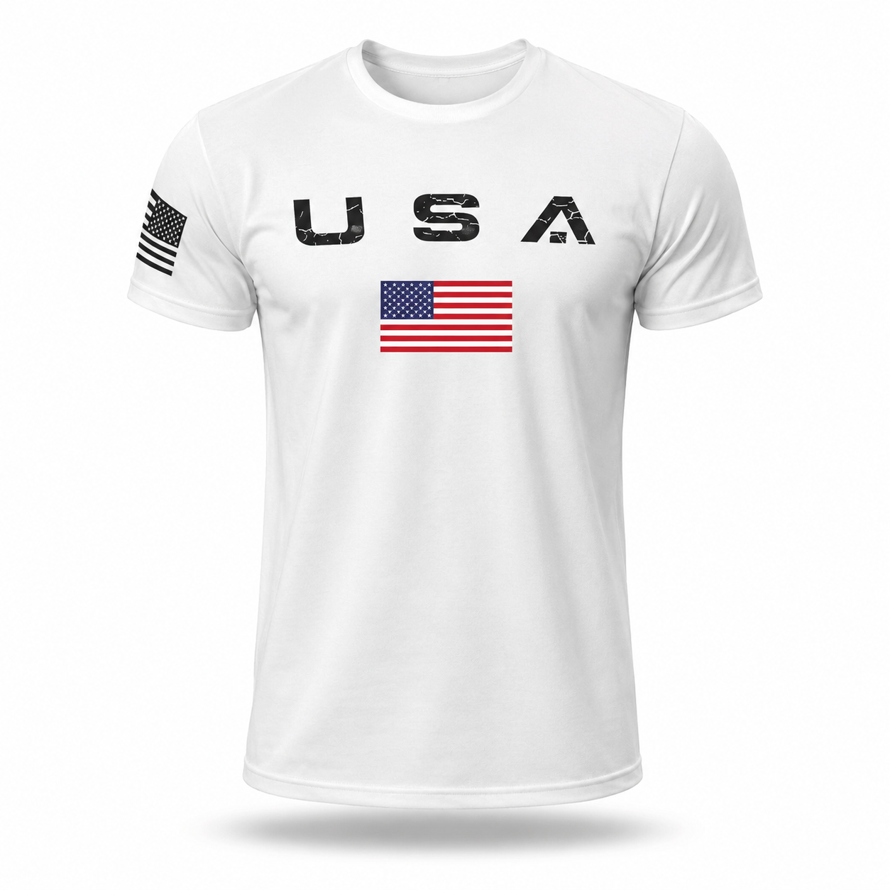 USA Flag Patriotic T-Shirt American Flag Graphic Tee Men's Cotton S-5XL