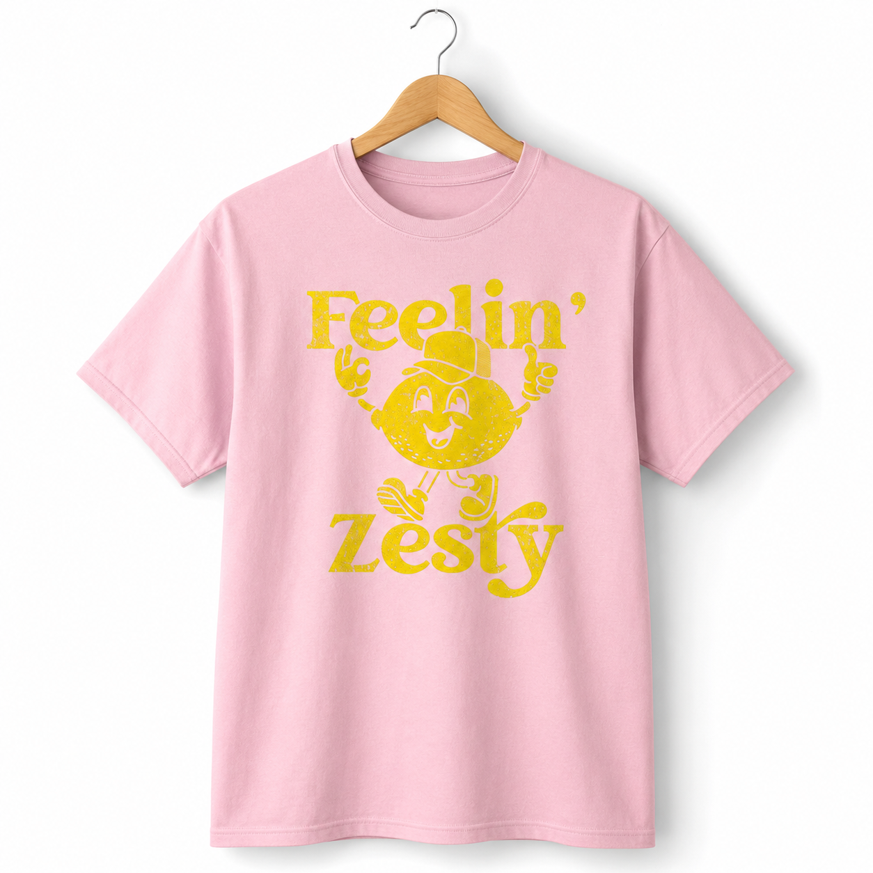 Men's Feelin Zesty Funny T-Shirt Sarcastic Lemon Graphic Novelty Tee S-2XL