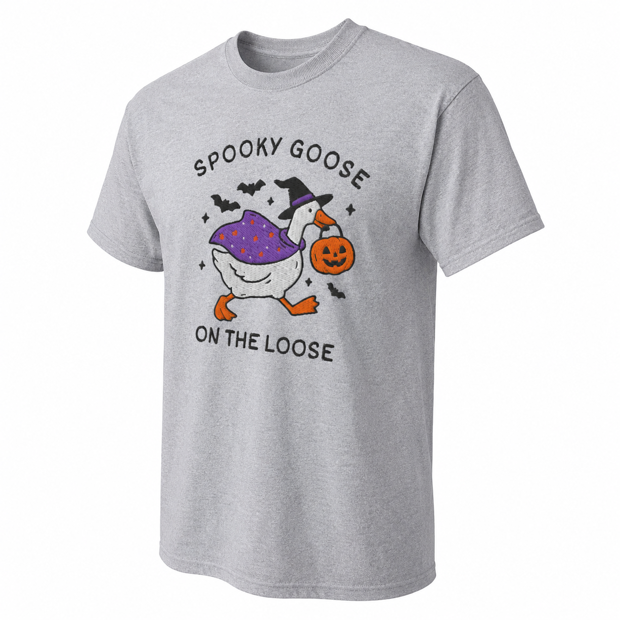 Spooky Goose On The Loose Halloween DTG Print T Shirt Witch Funny Gift