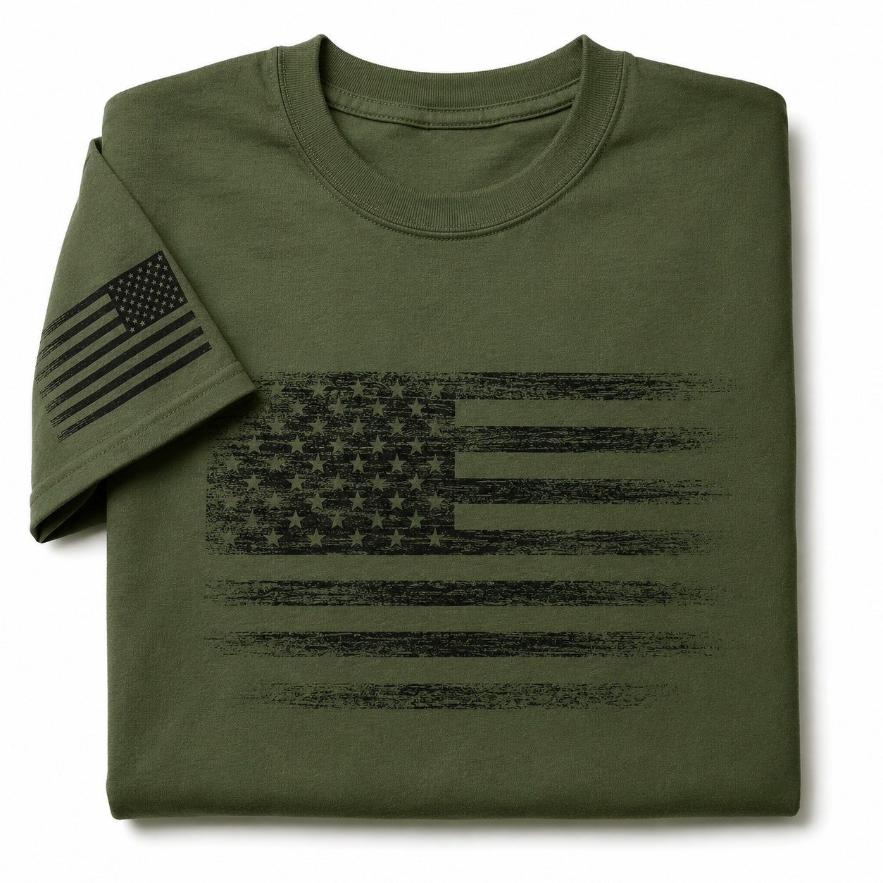 USA Distressed Flag T-Shirt Patriotic American Flag Graphic Tee Men's S-5XL