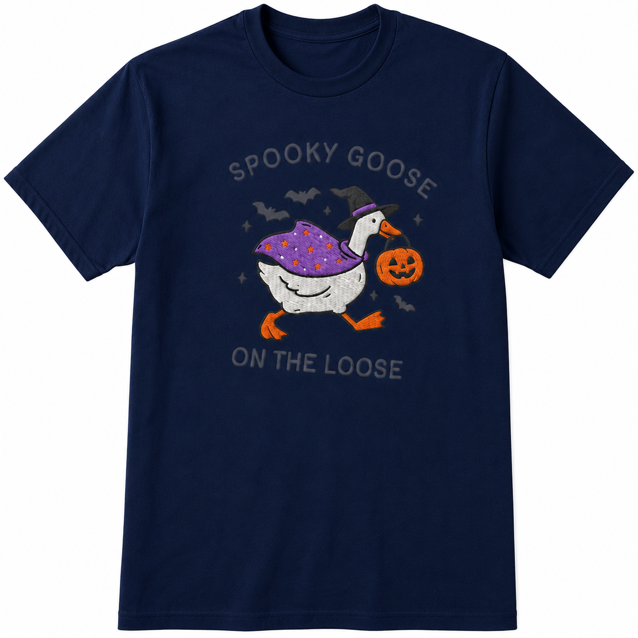 Spooky Goose On The Loose Halloween DTG Print T Shirt Witch Funny Gift