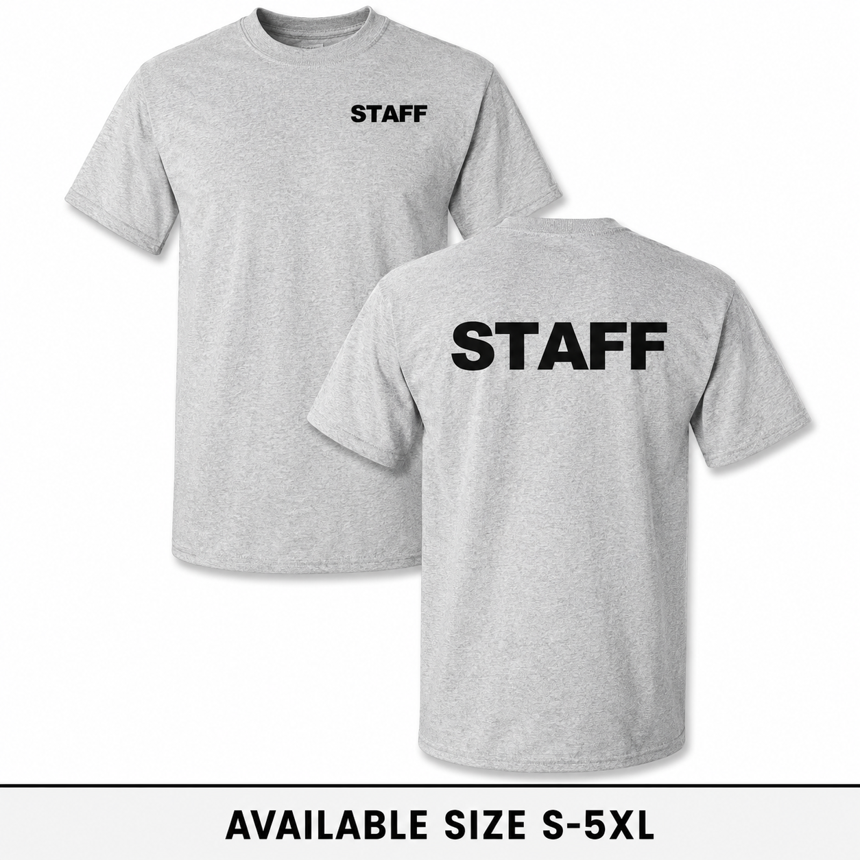 STAFF T-Shirt Event Staff Security Uniform Employee Work Crew Tee S-5XL