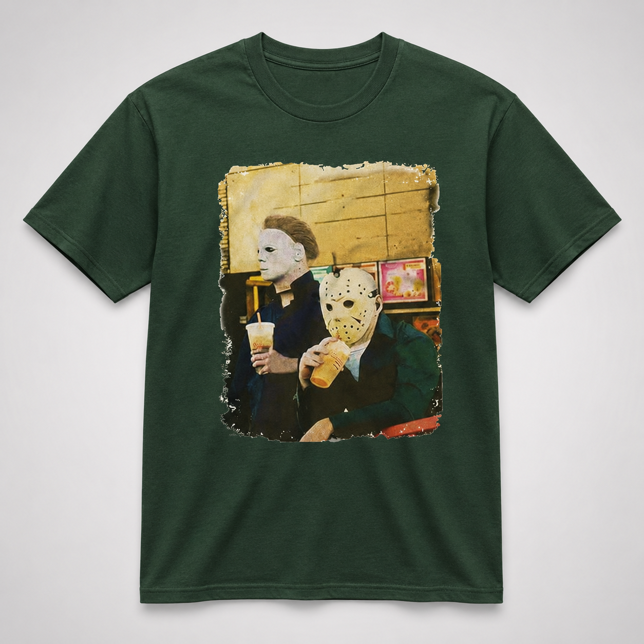Halloween Horror Coffee Funny T-Shirt Slasher Movie Inspired Tee for Men