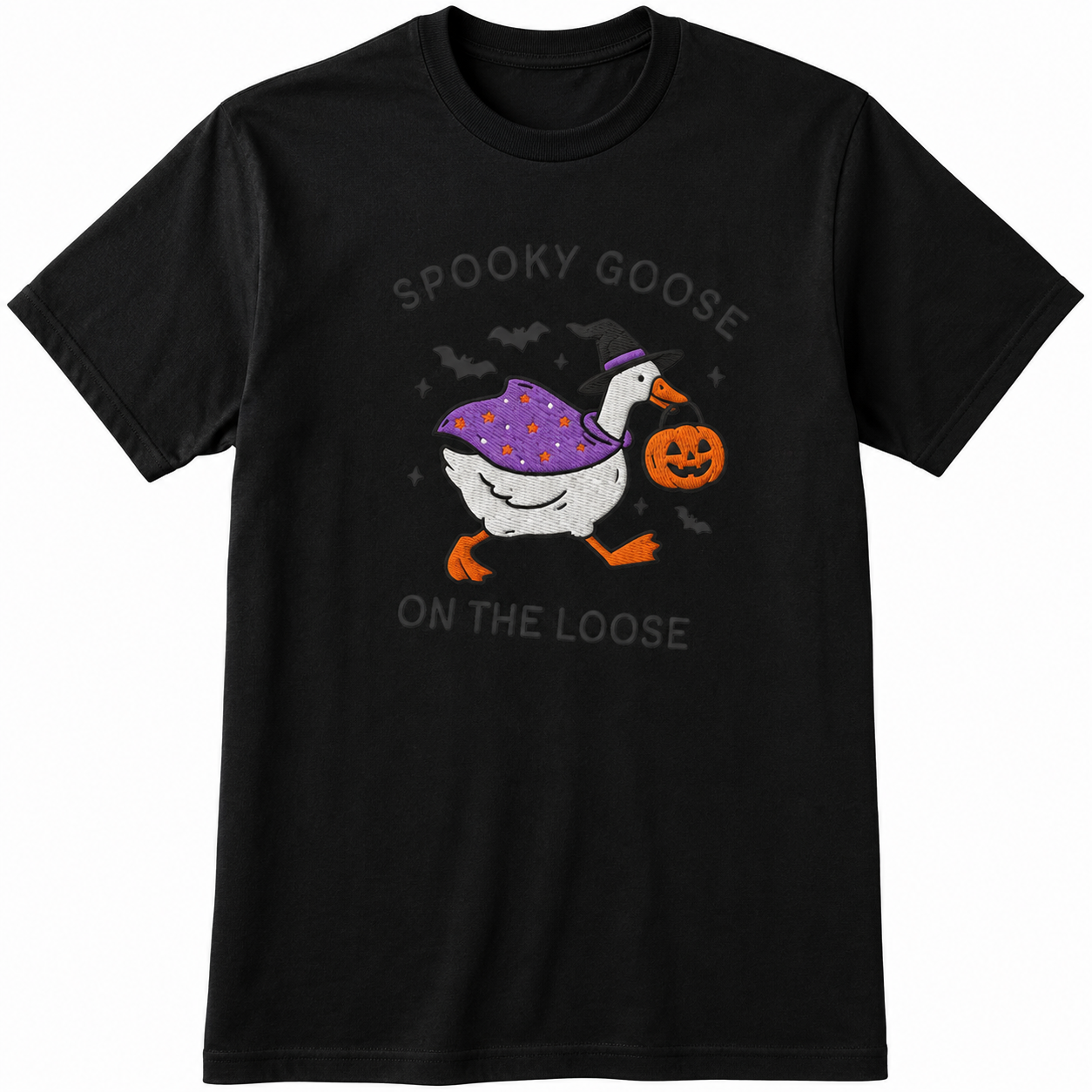 Spooky Goose On The Loose Halloween DTG Print T Shirt Witch Funny Gift