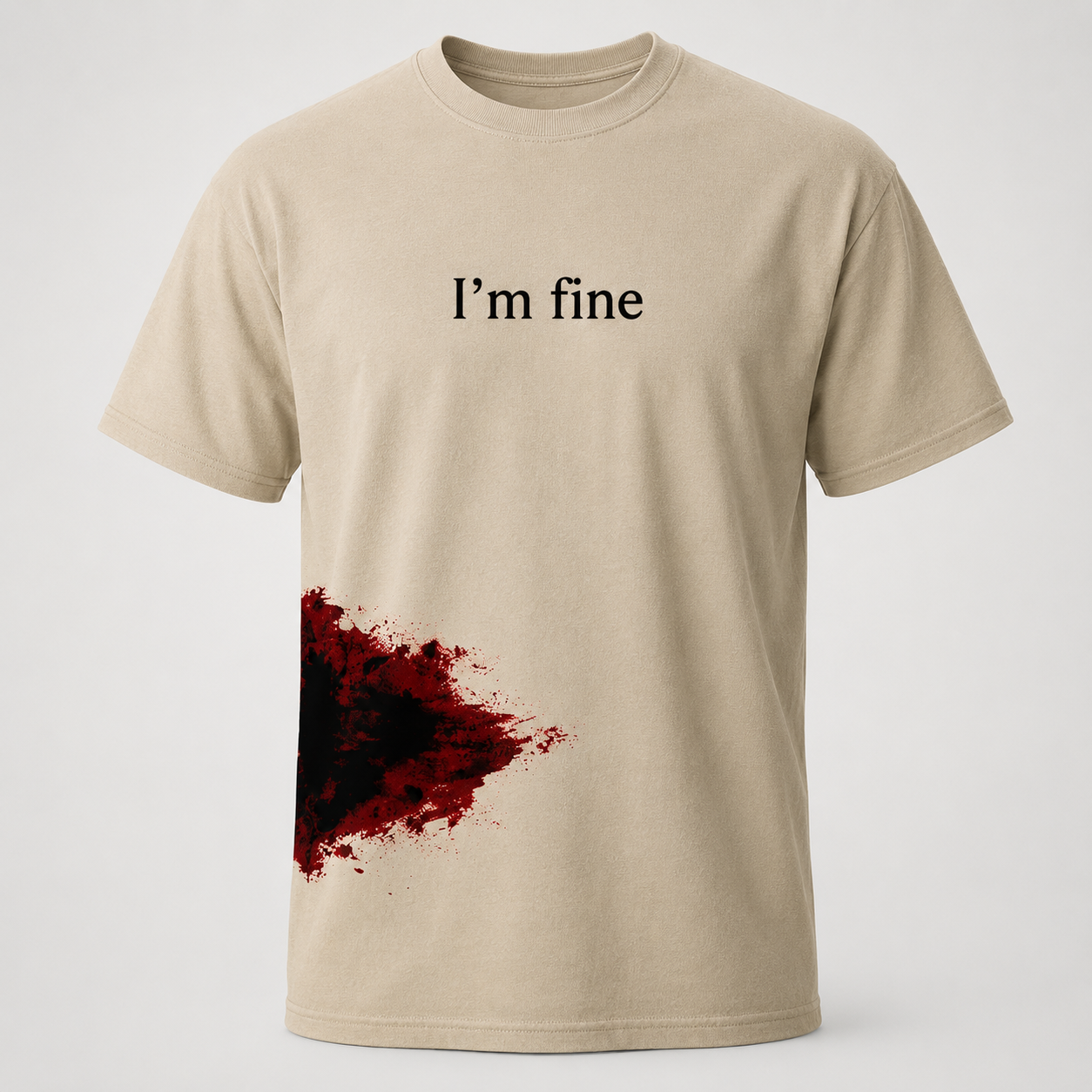 I’m Fine Bloody Wrap Around Halloween Costume Graphic T-Shirt for Men