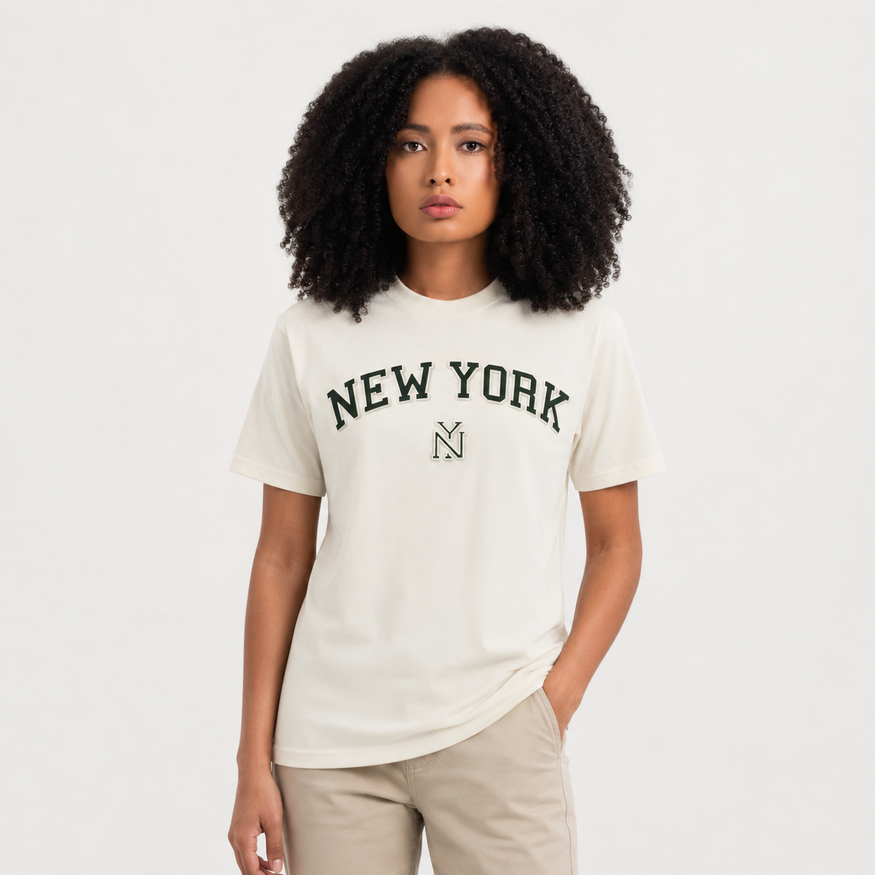 New York Puff Print T-Shirt, Unisex Cotton Blend, NYC Souvenir Tee