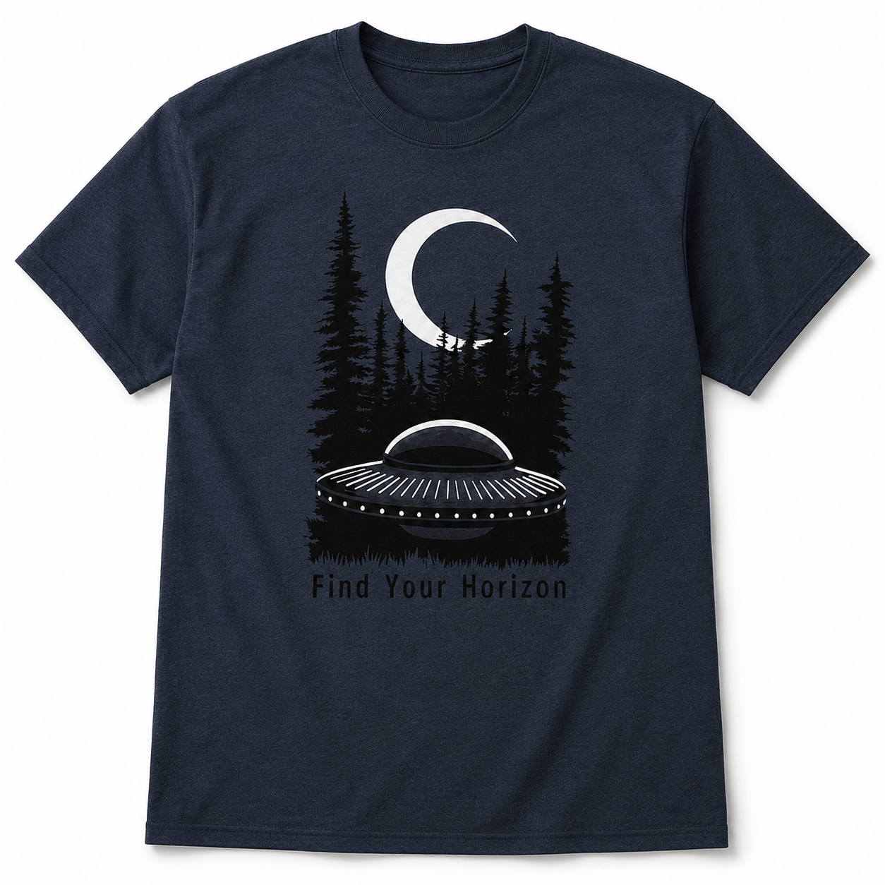 Find Your Horizon UFO T-Shirt Alien Space Graphic Tee Men's S-5XL