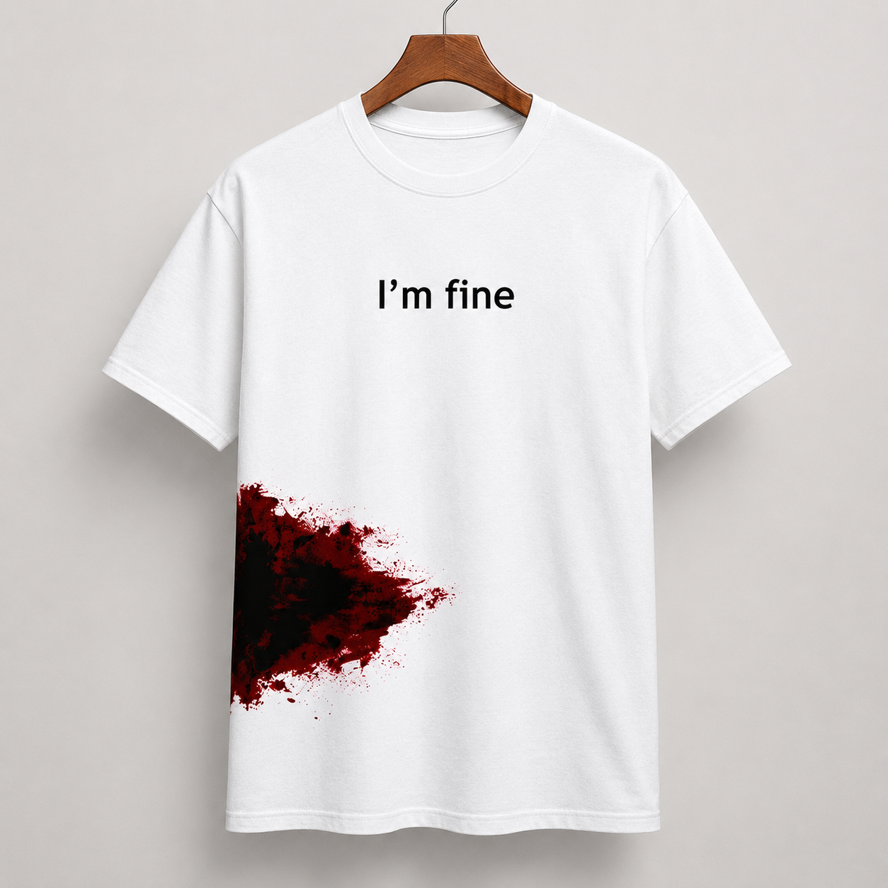 I’m Fine Bloody Wrap Around Halloween Costume Graphic T-Shirt for Men