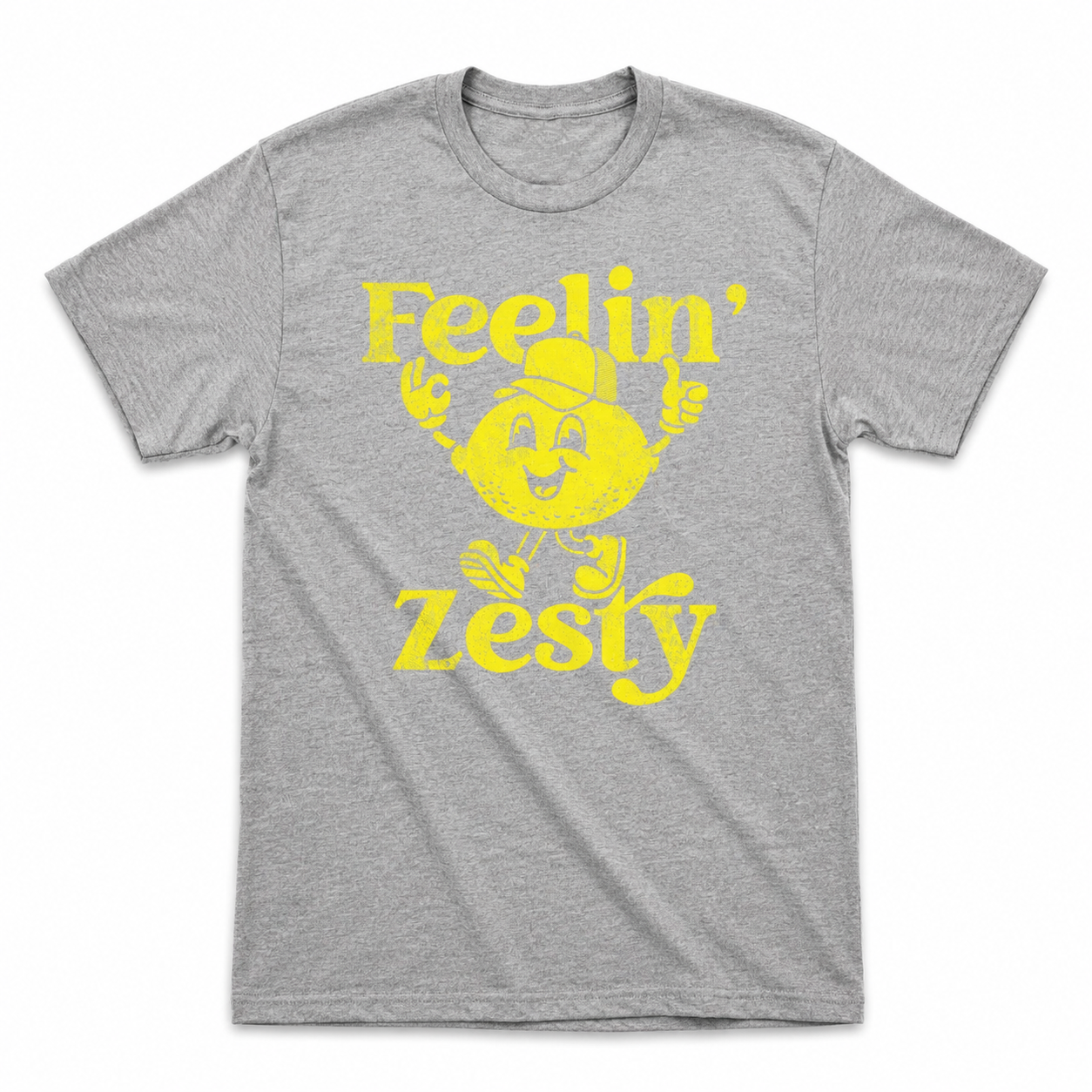 Men's Feelin Zesty Funny T-Shirt Sarcastic Lemon Graphic Novelty Tee S-2XL