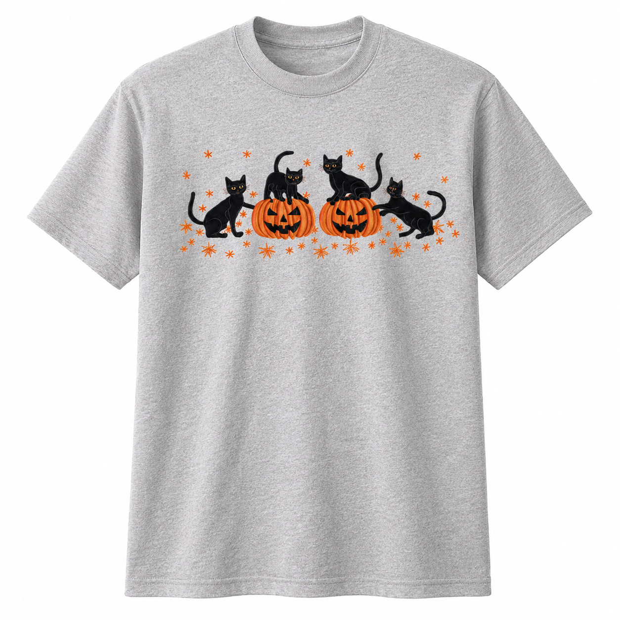 Black Cat Pumpkin Halloween T Shirt Unisex Spooky Fall Graphic Tee Cat Lover