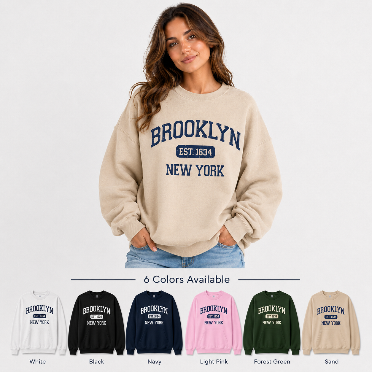 Brooklyn Est. 1634 Vintage Men's T-Shirt, Sweatshirt, Hoodie wholesale & retail