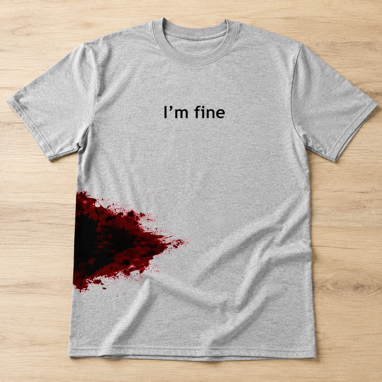 I’m Fine Bloody Wrap Around Halloween Costume Graphic T-Shirt for Men