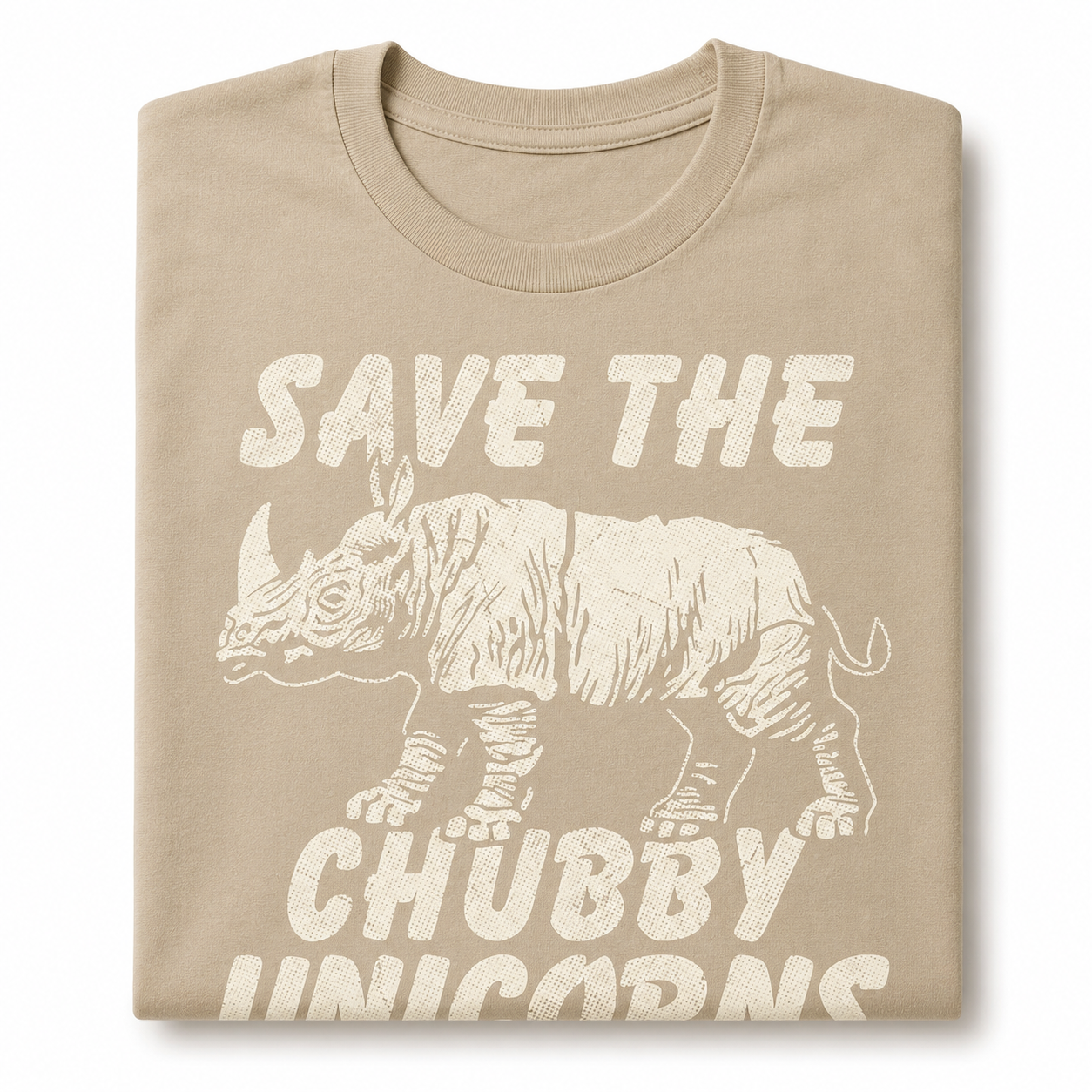 Save the Chubby Unicorns Funny T-Shirt Rhino Graphic Novelty Tee for Men