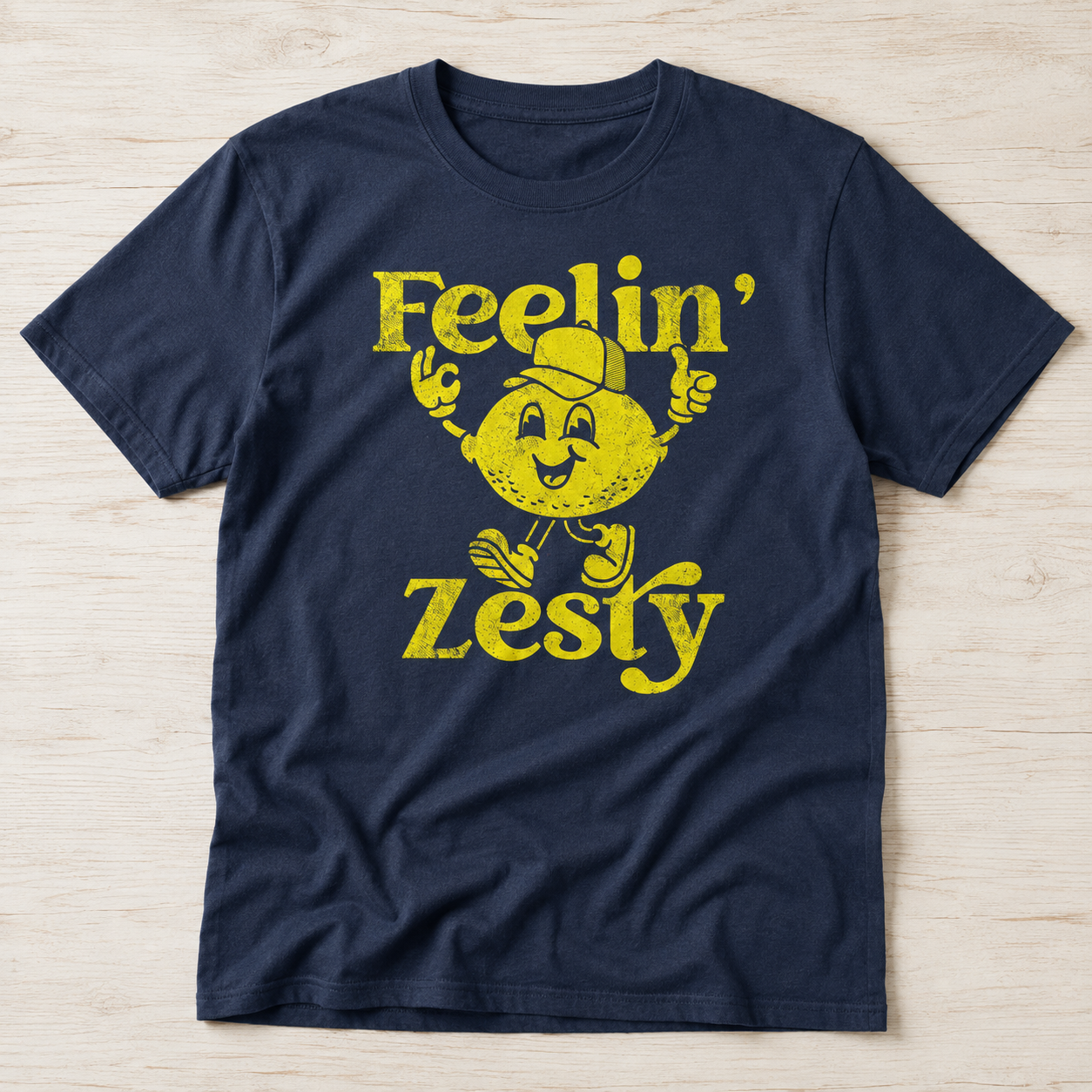 Men's Feelin Zesty Funny T-Shirt Sarcastic Lemon Graphic Novelty Tee S-2XL