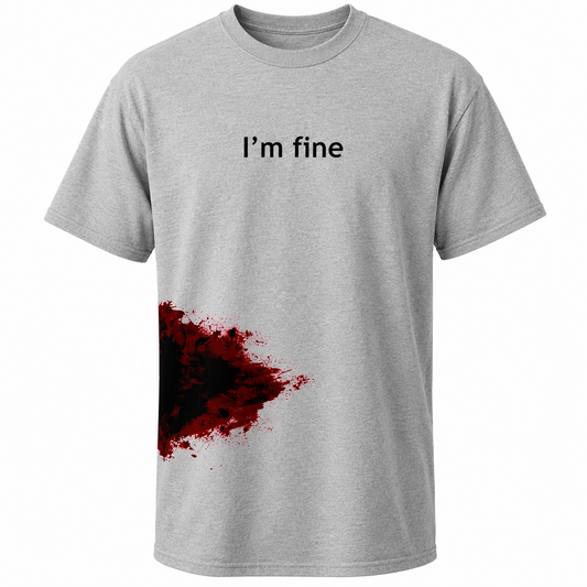 I’m Fine Bloody Wrap Around Halloween Costume Graphic T-Shirt for Men