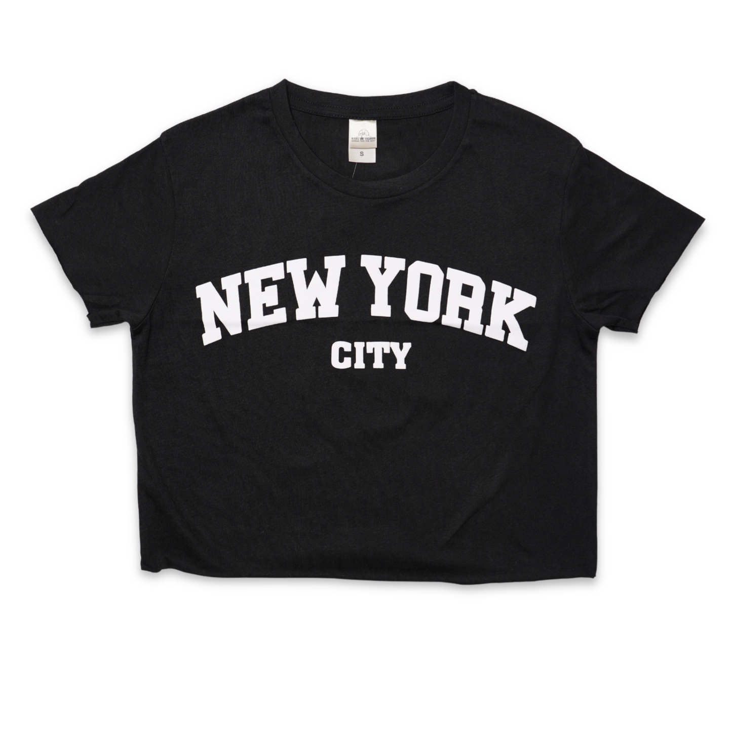New York City Varsity Graphic Crop Top, Cotton Blend Streetwear Tee
