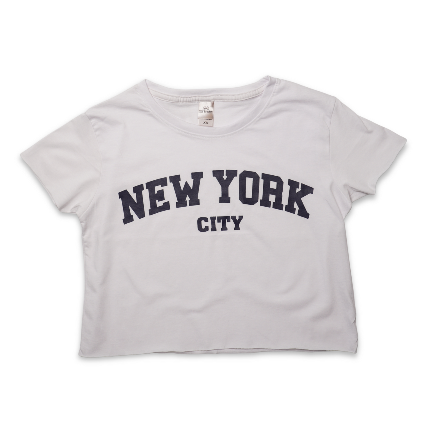 New York City Varsity Graphic Crop Top, Cotton Blend Streetwear Tee