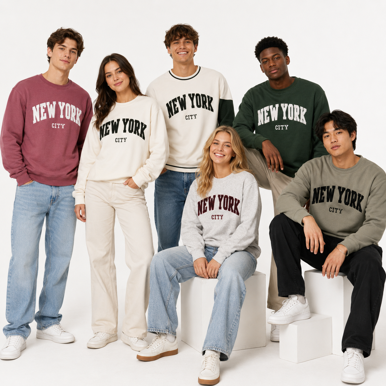 New York City Chenille Varsity Sweatshirt, Unisex College Style Pullover