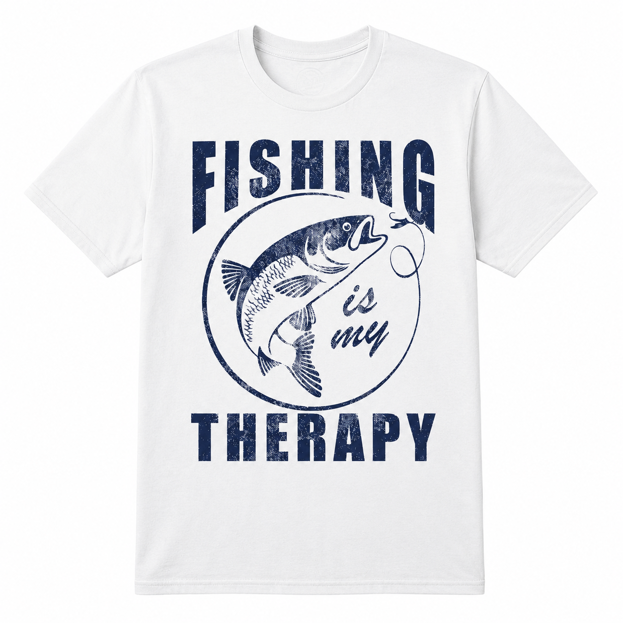 Fishing Is My Therapy Funny T-Shirt Sarcastic Fish Graphic Novelty Tee for Men