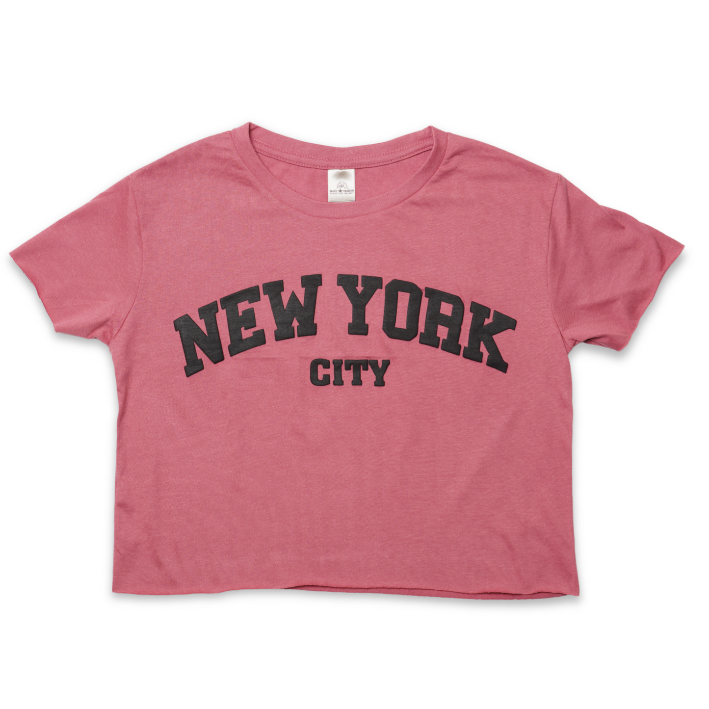 New York City Varsity Graphic Crop Top, Cotton Blend Streetwear Tee