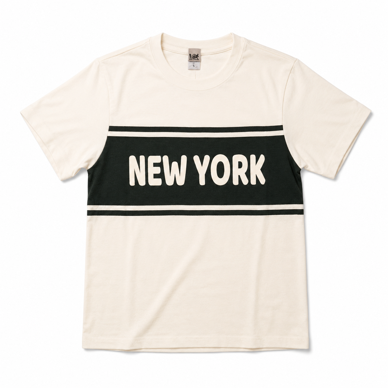 New York Retro Stripe Graphic T-Shirt, Men's Casual two tone Streetwear Top
