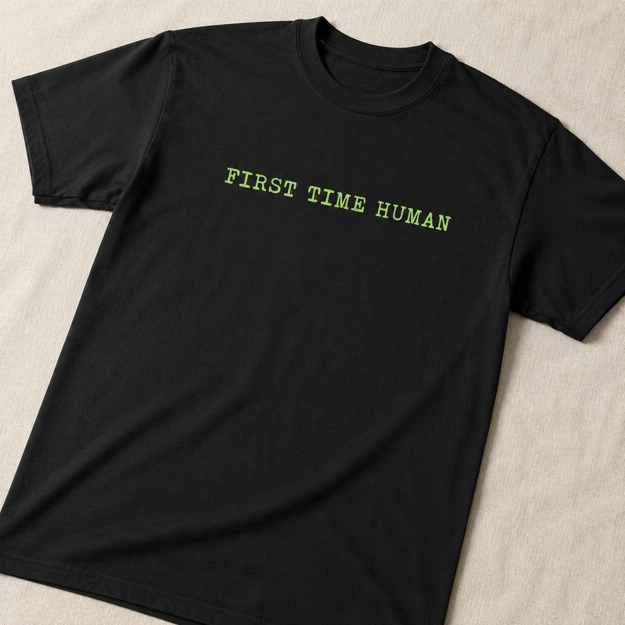 eBay Title: First Time Human Funny T-Shirt for Men Sarcastic Graphic Novelty Tee