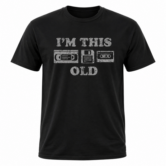 Mens Im This Old Funny T-Shirt Retro Video Tape Sarcastic Graphic Novelty Tee