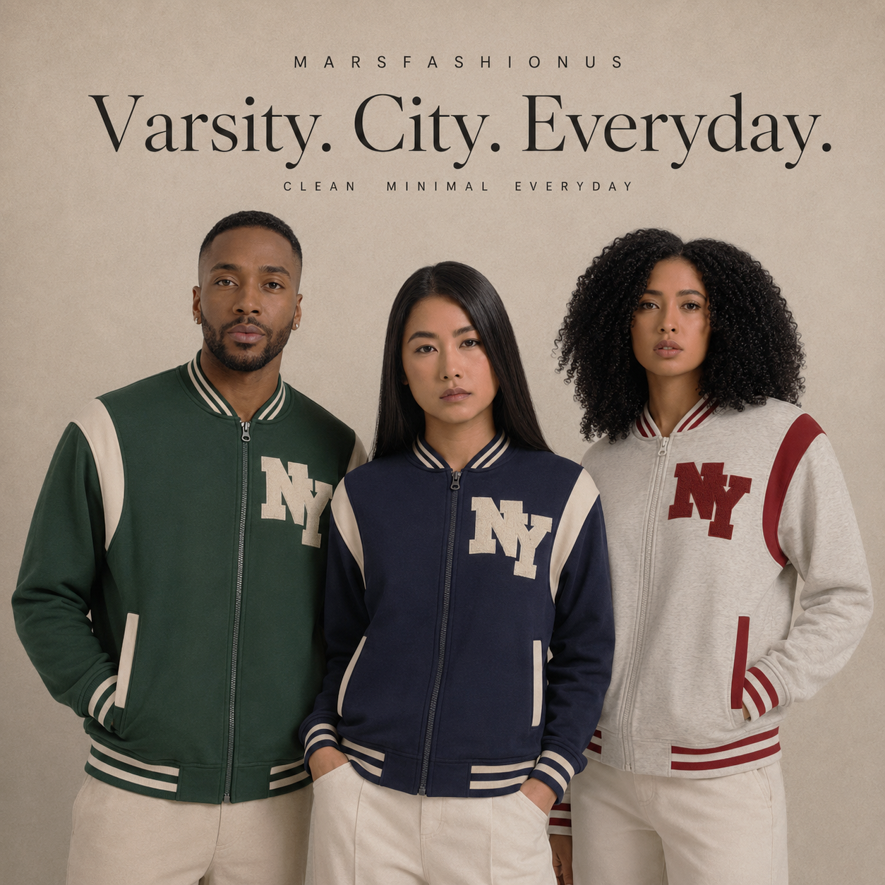 New York Varsity Jacket, Unisex Streetwear Full Zip, Applique NY Patch