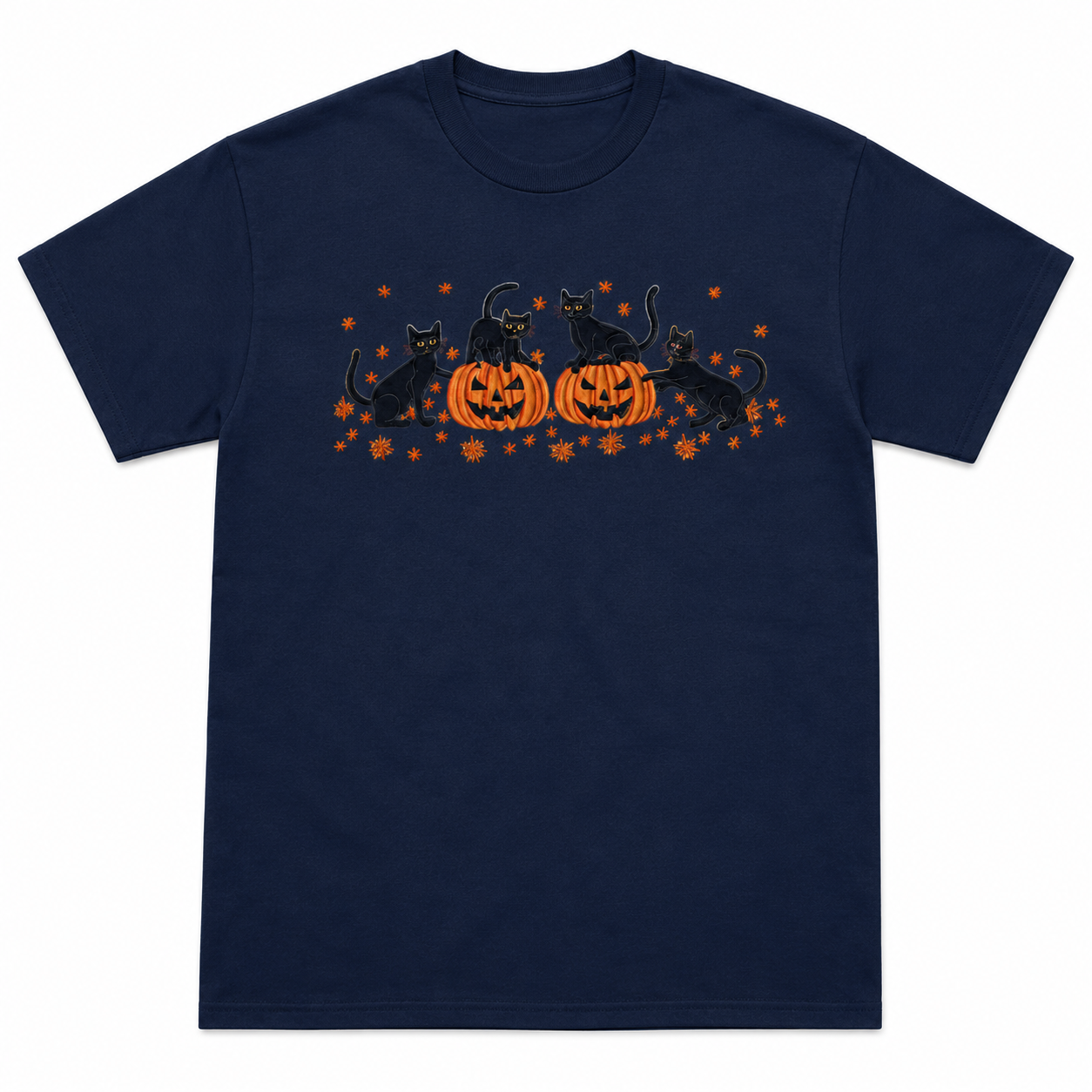 Black Cat Pumpkin Halloween T Shirt Unisex Spooky Fall Graphic Tee Cat Lover