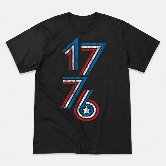 Men's 1776 Stripes T-Shirt Patriotic American Fourth of July Graphic Tee