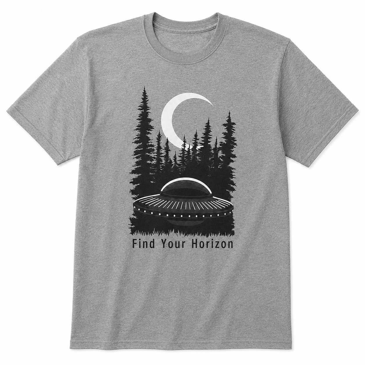 Find Your Horizon UFO T-Shirt Alien Space Graphic Tee Men's S-5XL