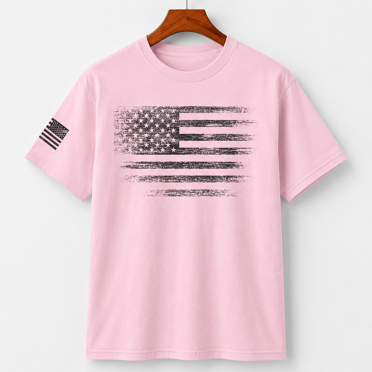 USA Distressed Flag T-Shirt Patriotic American Flag Graphic Tee Men's S-5XL