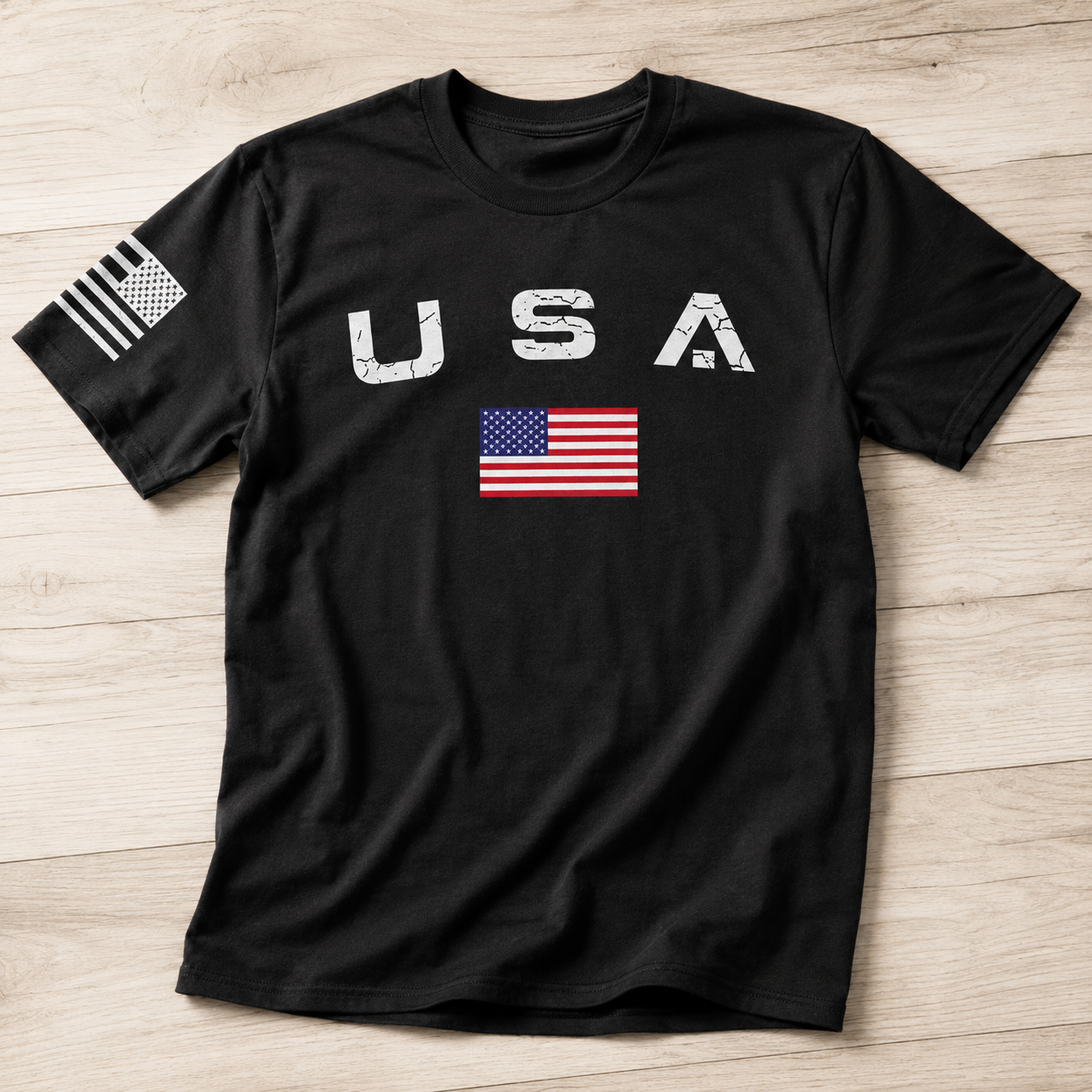 USA Flag Patriotic T-Shirt American Flag Graphic Tee Men's Cotton S-5XL