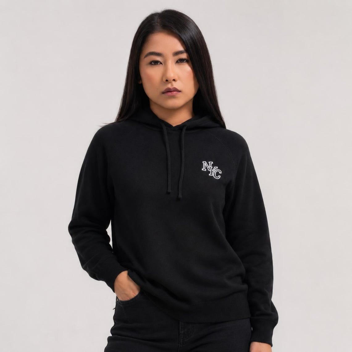 New York City Embroidered Pullover Hoodie, Fleece Sweatshirt, Unisex Streetwear