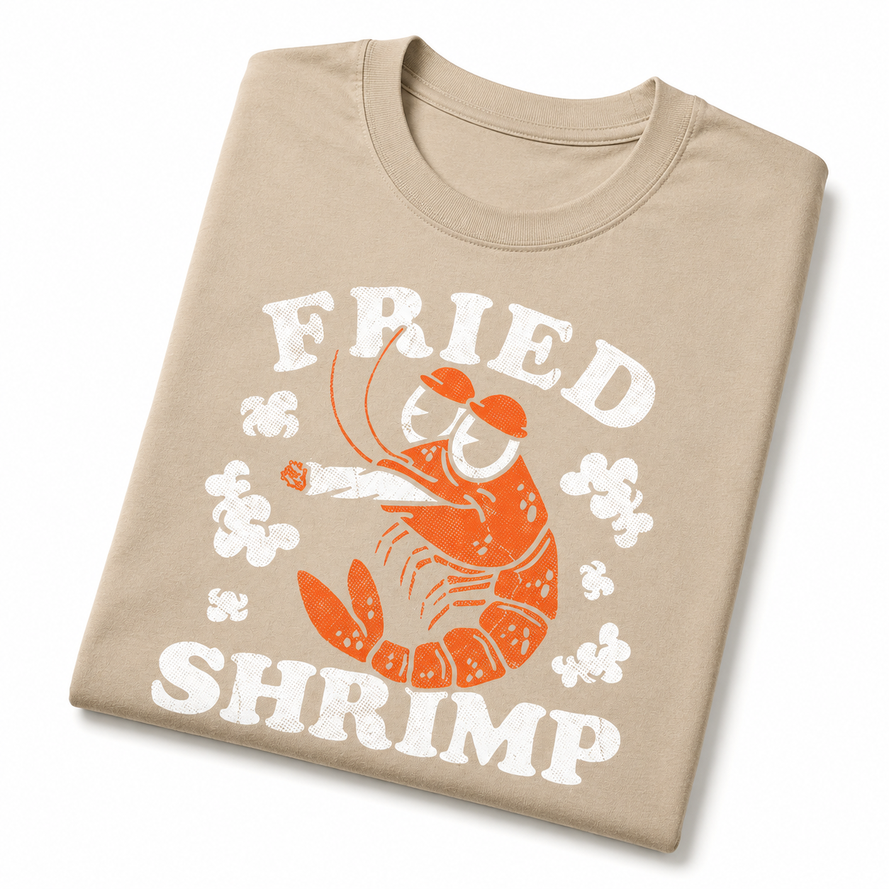Fried Shrimp Funny T-Shirt for Men Sarcastic 420 Graphic Novelty Joke Tee