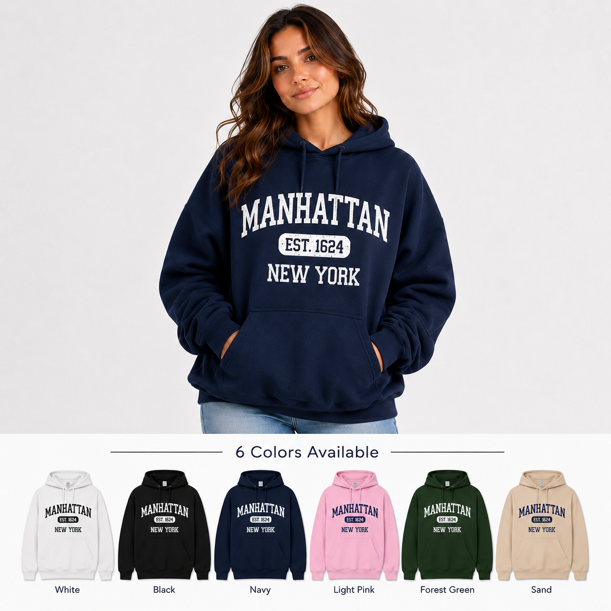 Manhattan Est. 1624 Men's T-Shirt, Sweatshirt, Hoodie at wholesale price