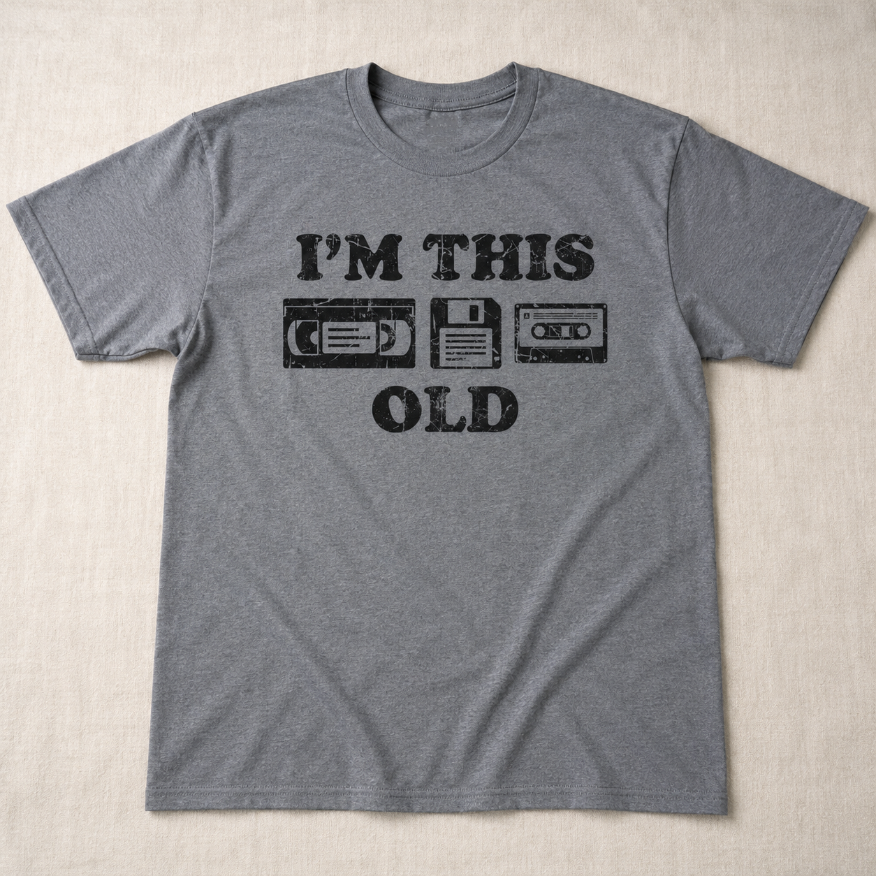 Mens Im This Old Funny T-Shirt Retro Video Tape Sarcastic Graphic Novelty Tee