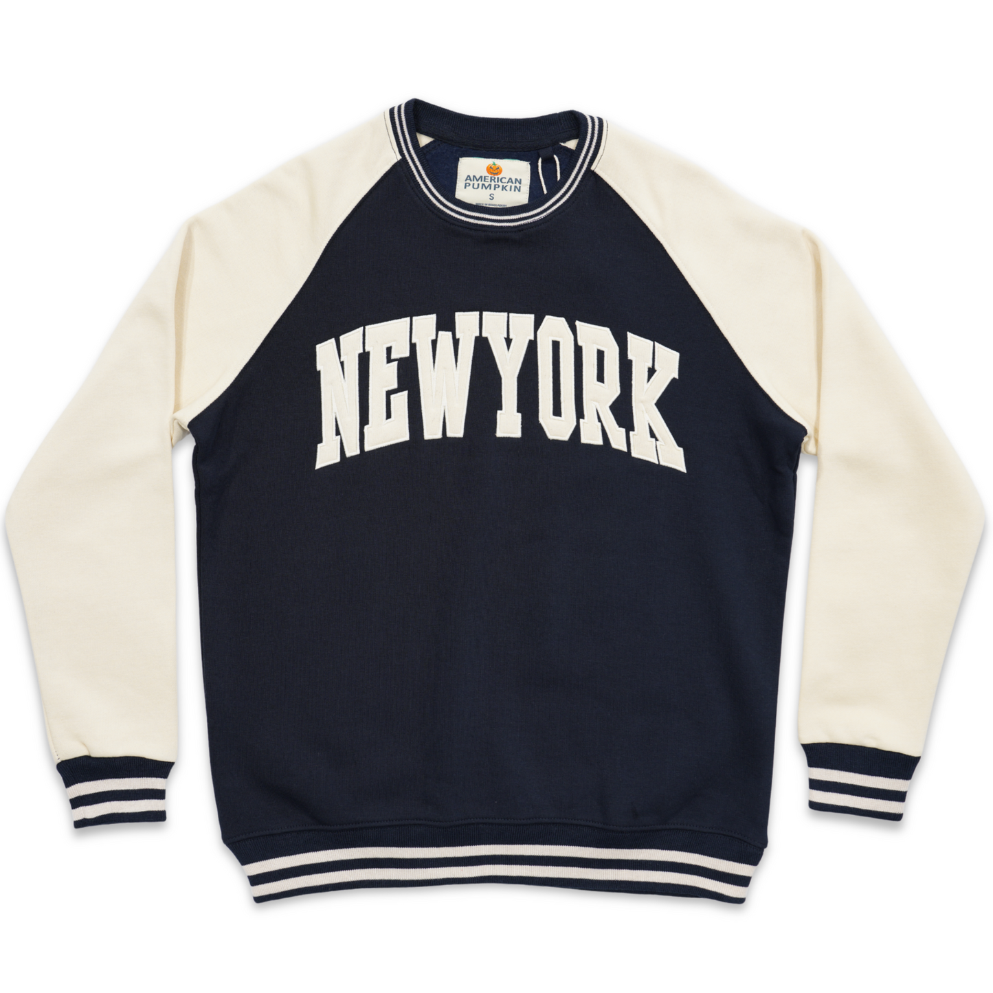 New York Classic Raglan Applique Crewneck Sweatshirt, Unisex Pullover