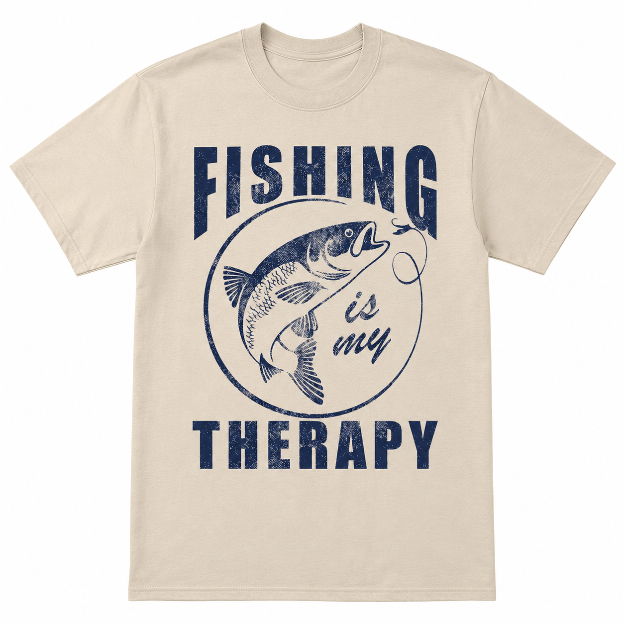 Fishing Is My Therapy Funny T-Shirt Sarcastic Fish Graphic Novelty Tee for Men
