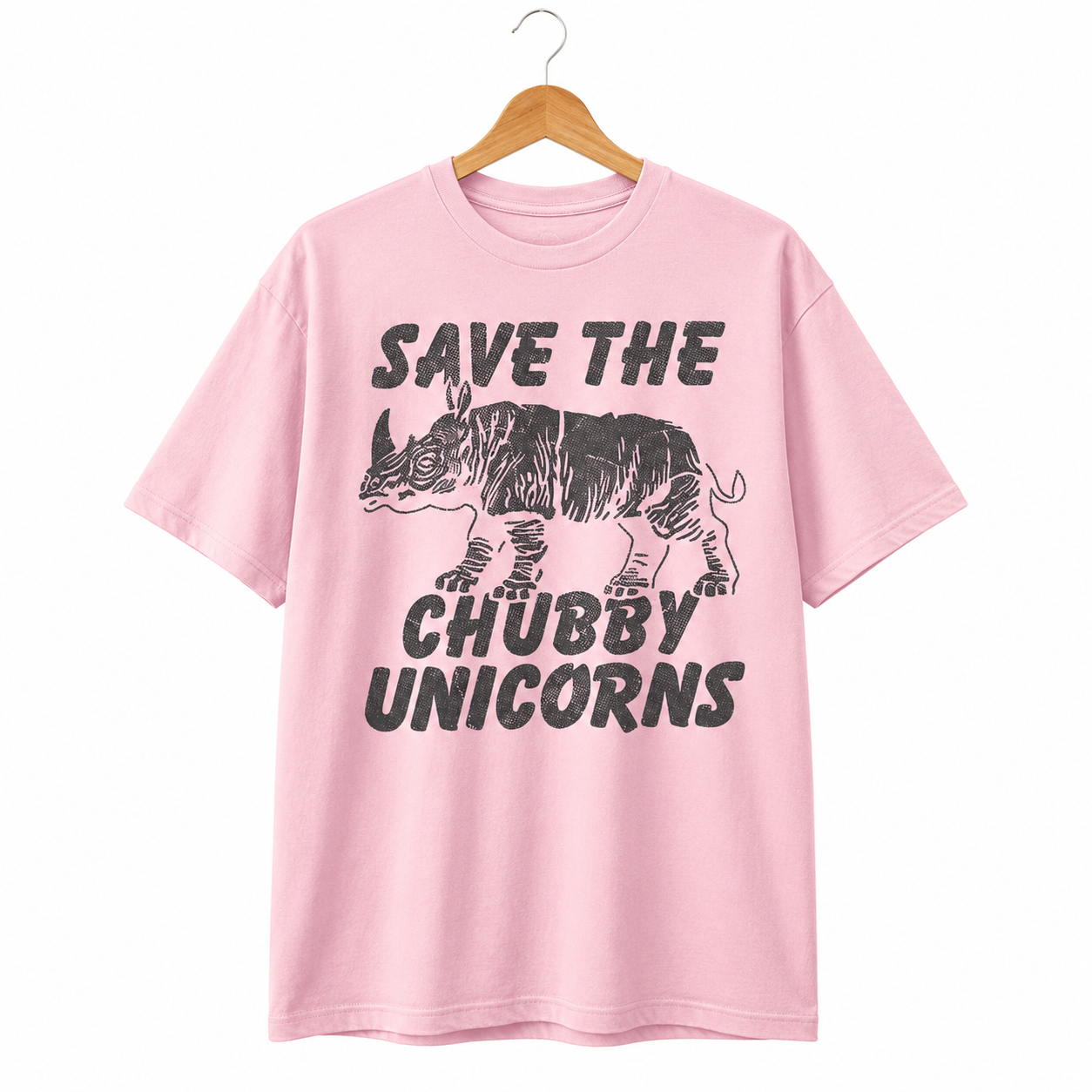 Funny Save the Chubby Unicorns T-Shirt Sarcastic Rhino Novelty Graphic Tee