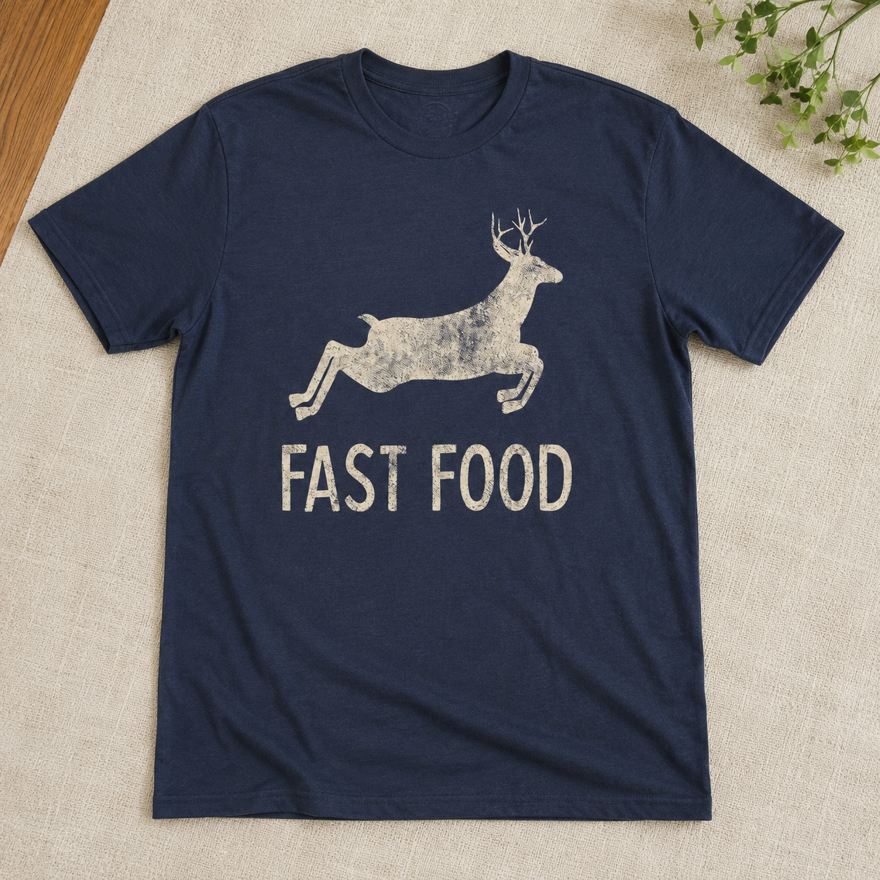 Mens Fast Food Funny T-Shirt Deer Hunting Season Graphic Novelty Tee for Men