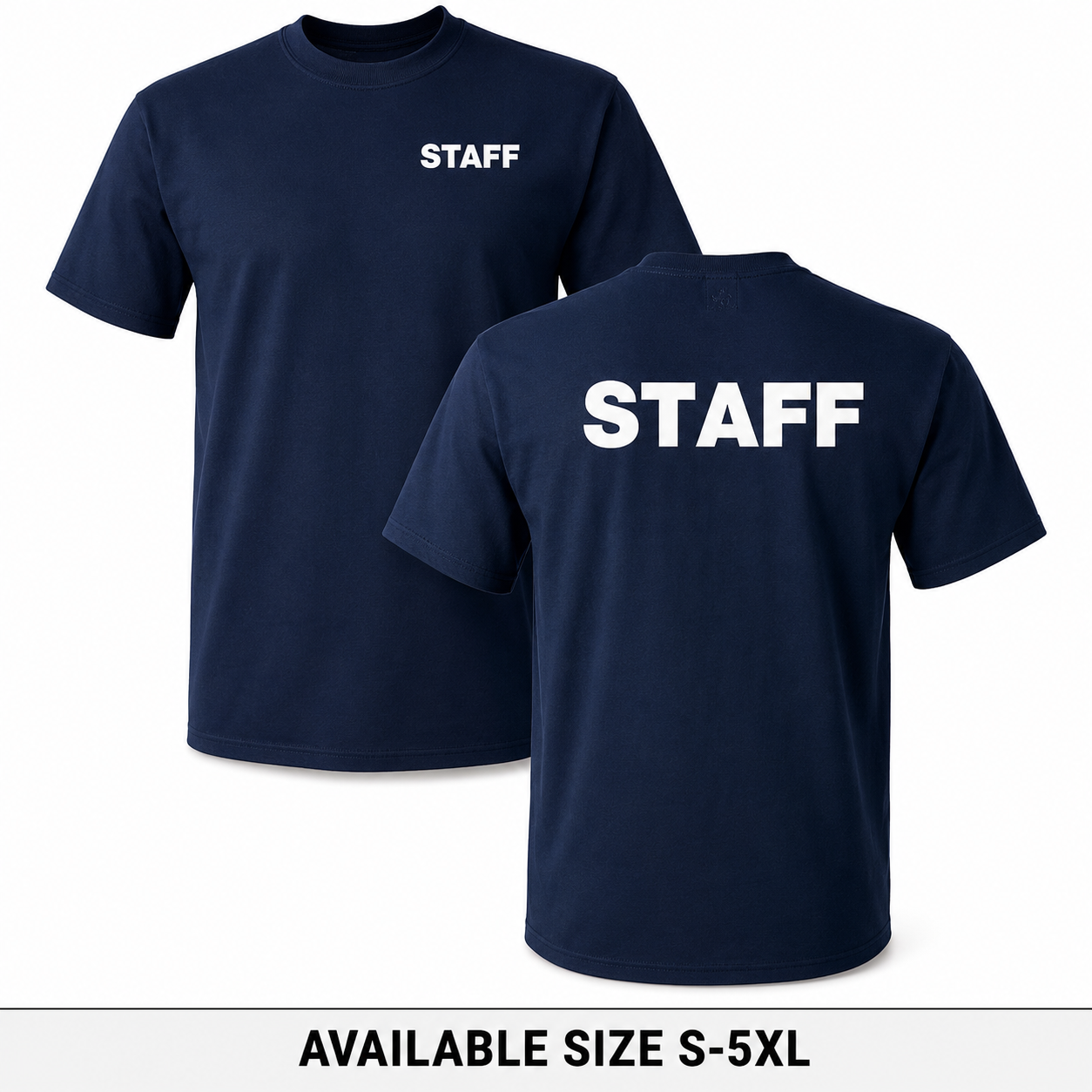 STAFF T-Shirt Event Staff Security Uniform Employee Work Crew Tee S-5XL