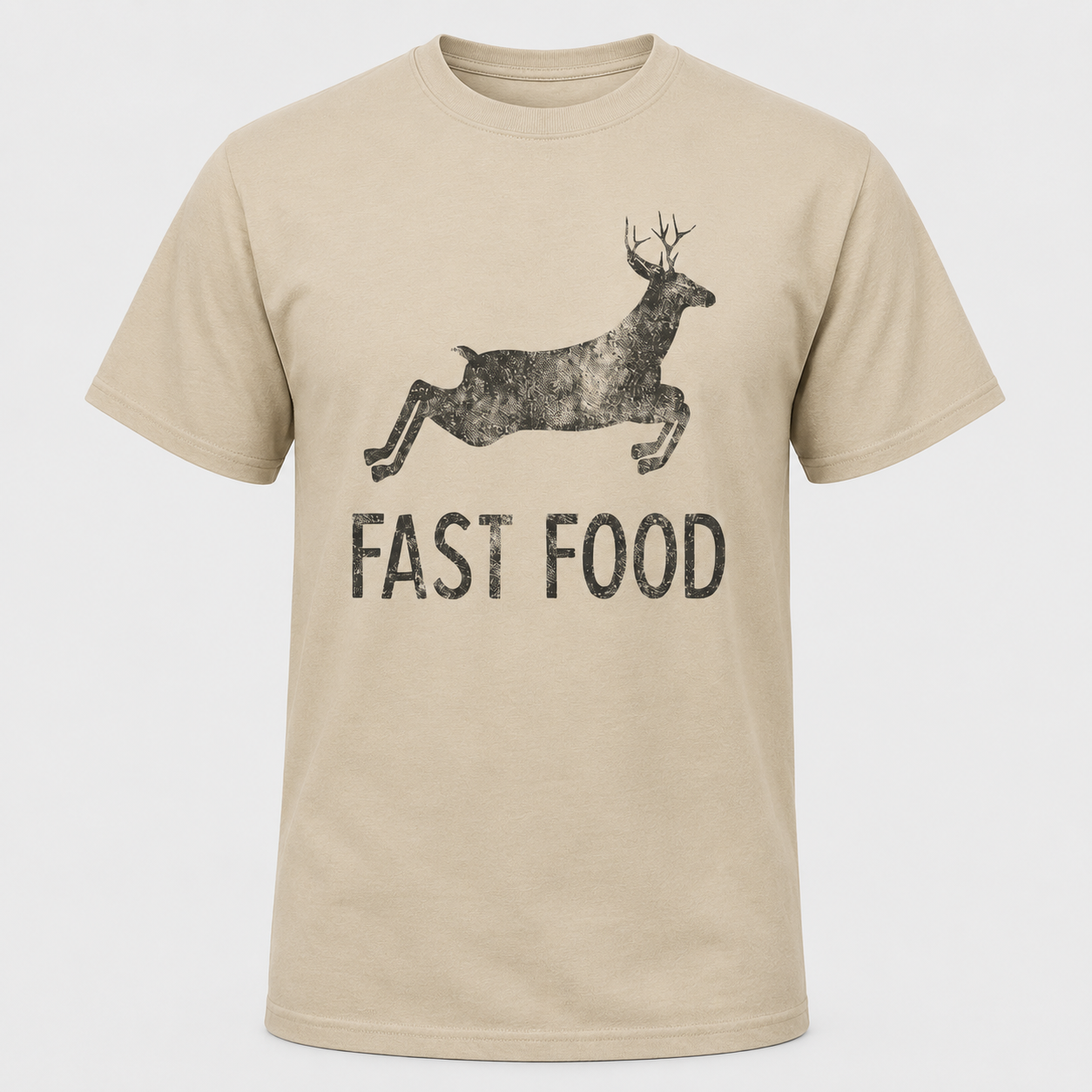 Mens Fast Food Funny T-Shirt Deer Hunting Season Graphic Novelty Tee for Men