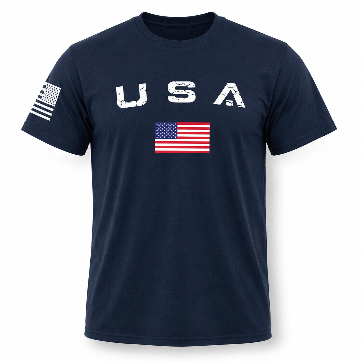 USA Flag Patriotic T-Shirt American Flag Graphic Tee Men's Cotton S-5XL