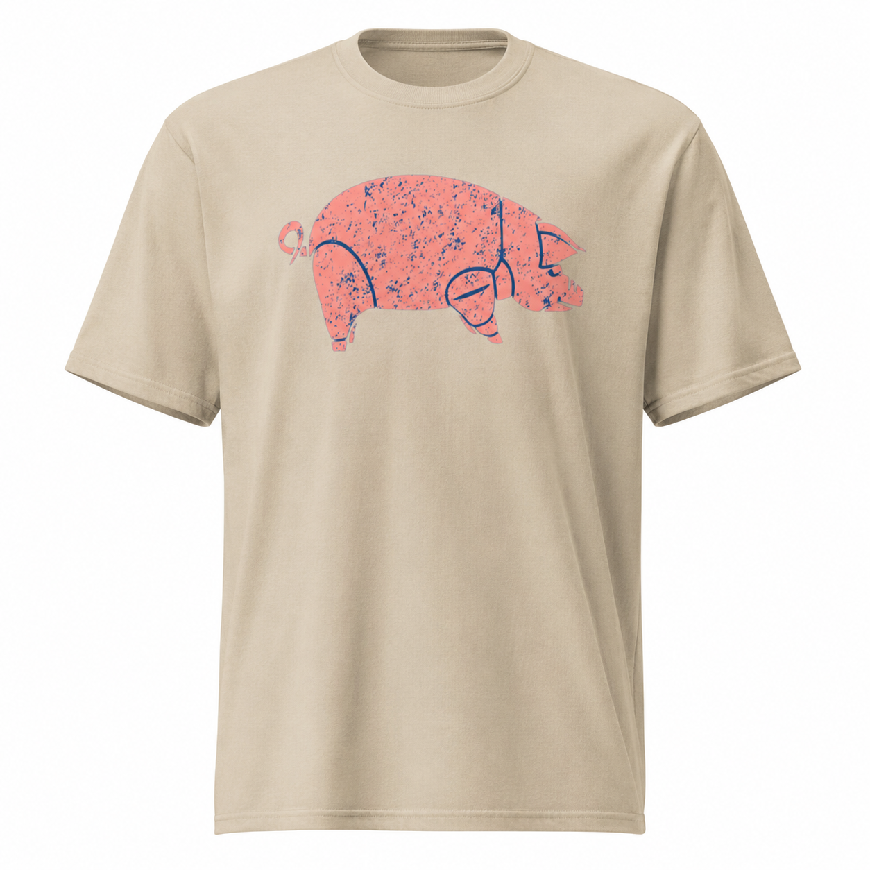 Retro Flying Pig Psychedelic Rock T-Shirt Vintage 70s Graphic Tee Unisex S-2XL